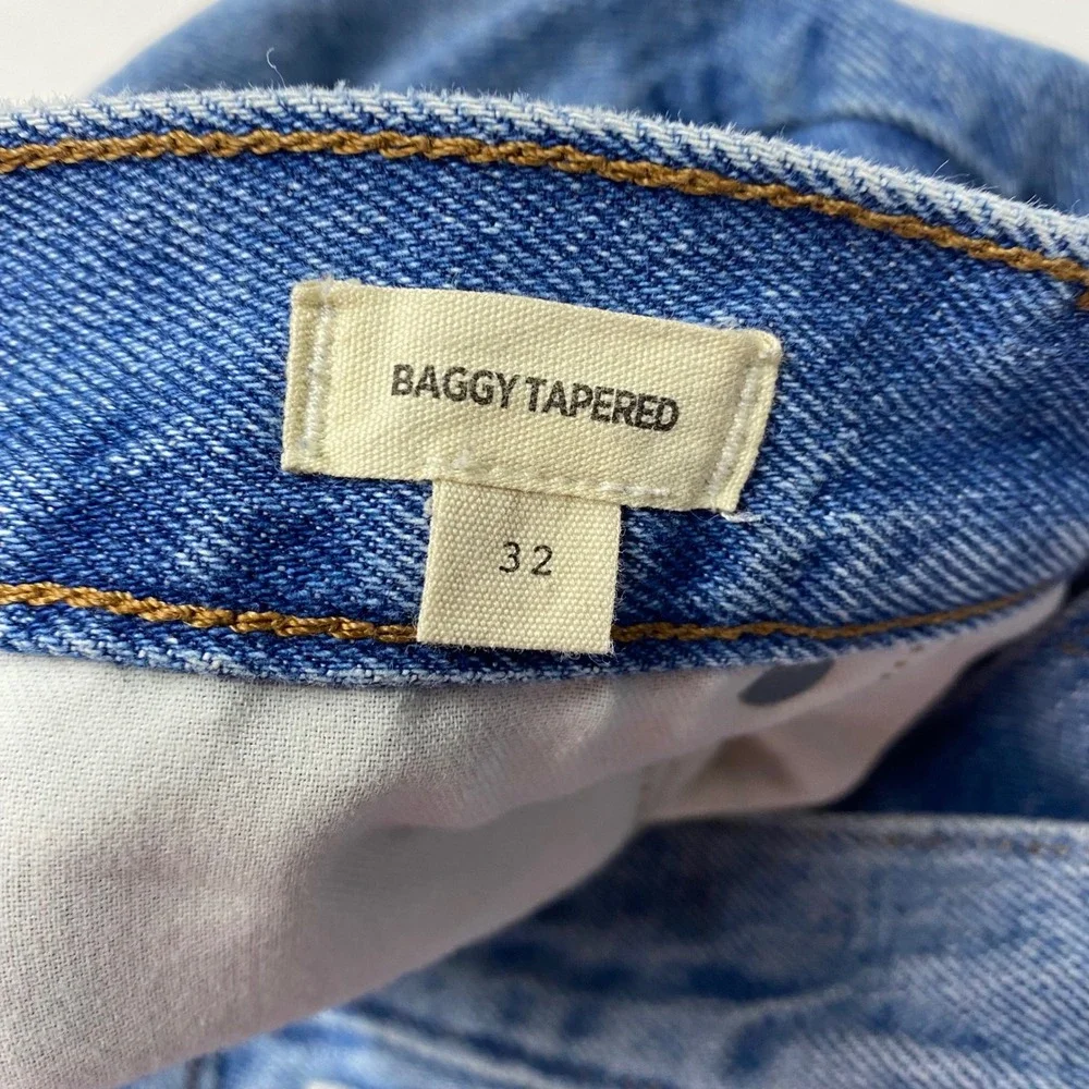 Madewell Baggy Tapered Jeans Mens 32 Blue Medium Wash 100% Cotton Denim